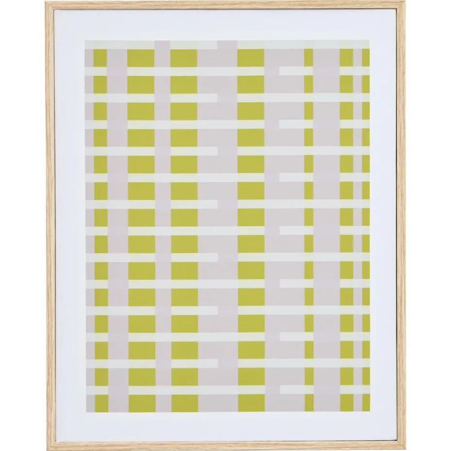 Canvas Schilderij Grafisch Stripes Lime/Lila 40x50 cm