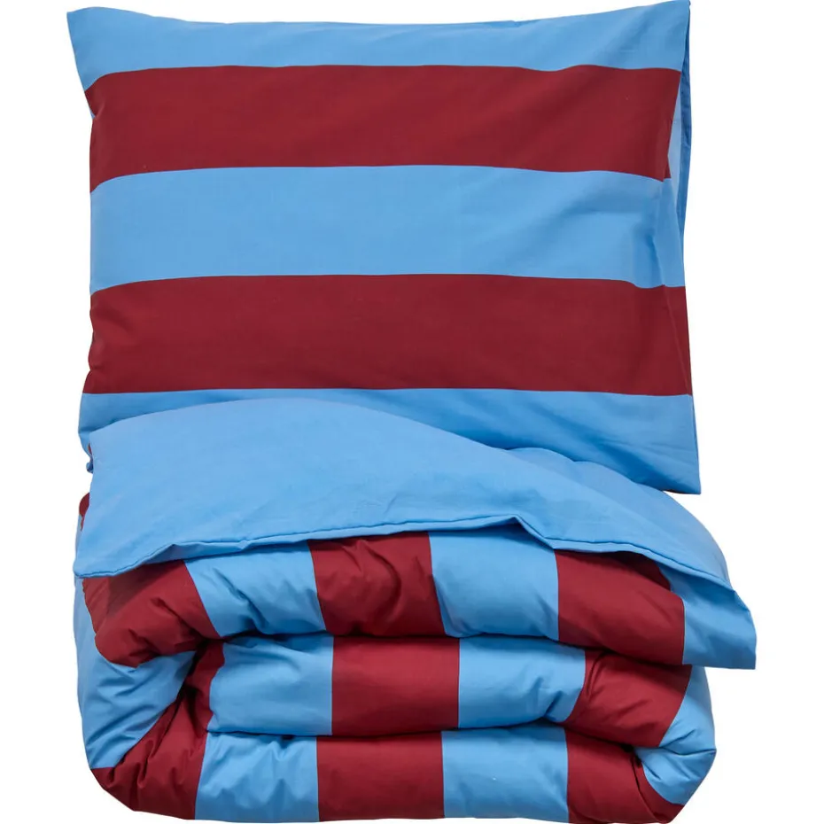 Dekbedovertrek Ezra - blauw/rood 220x220 cm