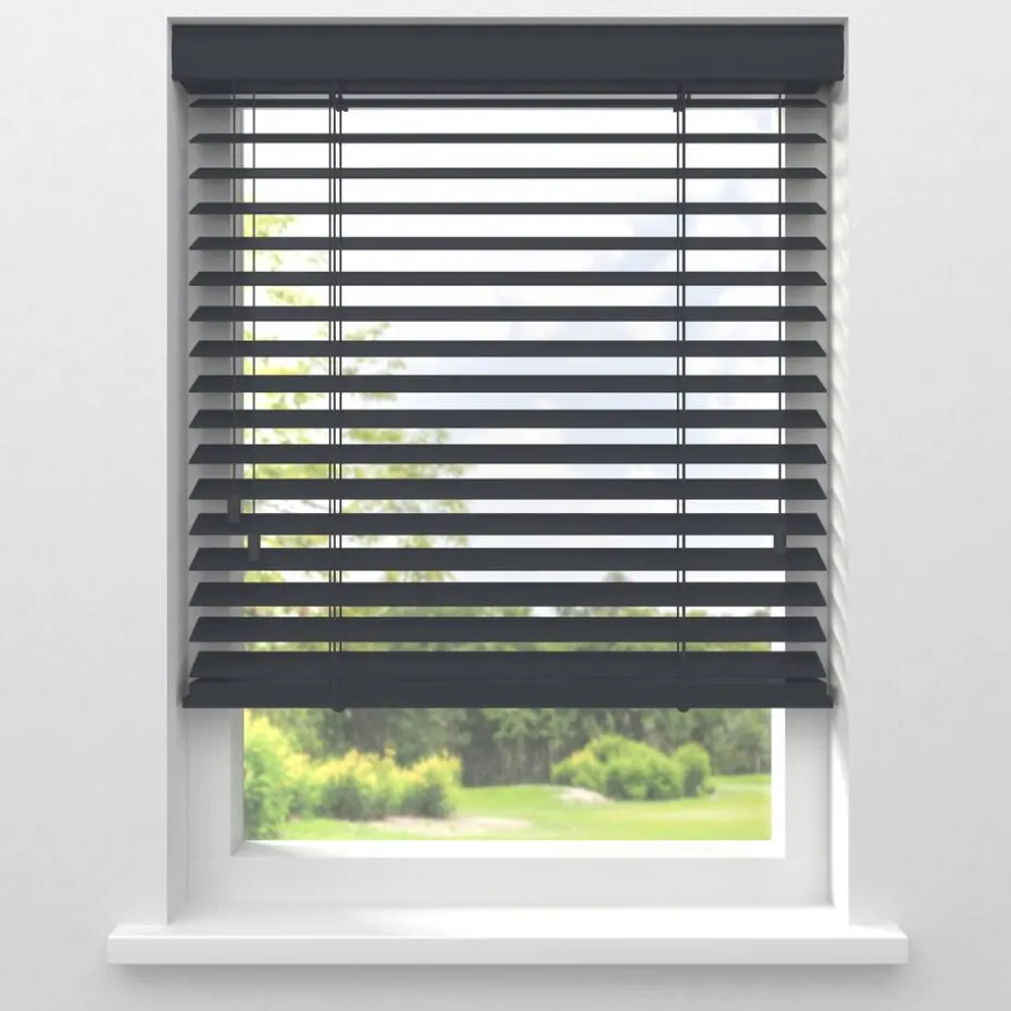 Fenstr Houten Jaloezie Theun Antraciet 65mm