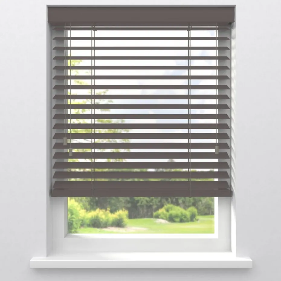 Fenstr Houten Jaloezie Wout Taupe 50mm