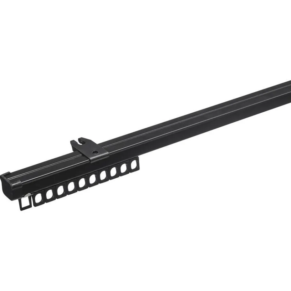 Gordijnrailset 250 cm Zwart Metaal
