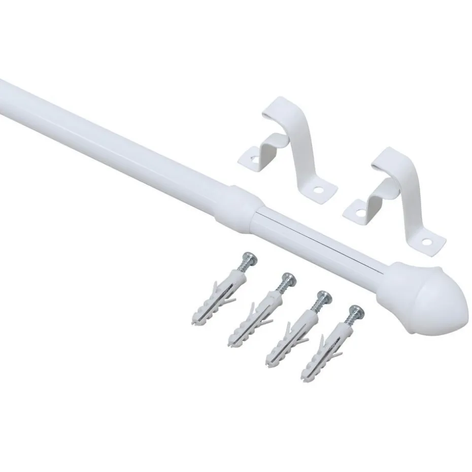 Gordijnroede 75-125cm Wit Metaal - Ø13mm 75-125 cm