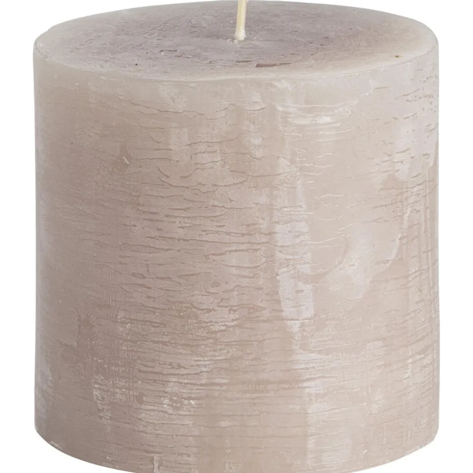 Kaars Rustiek Taupe 10x10 cm