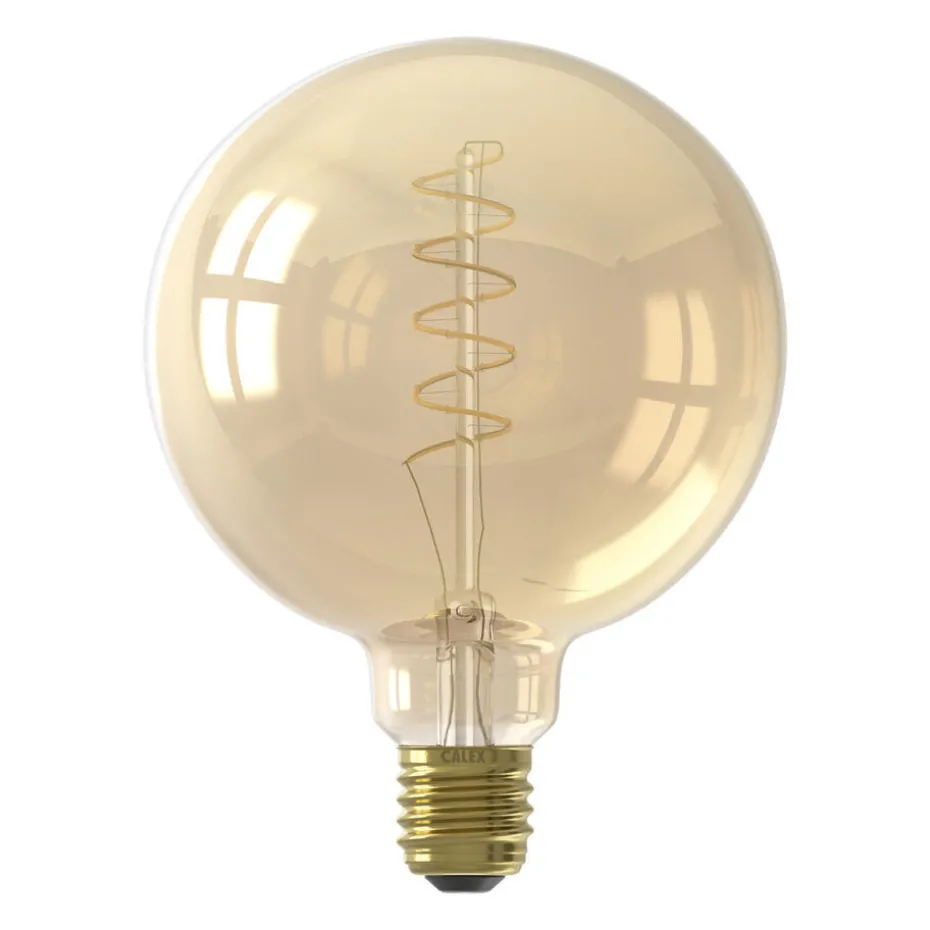 LED lamp 125 mm Flex Goud E27 4W Dimbaar