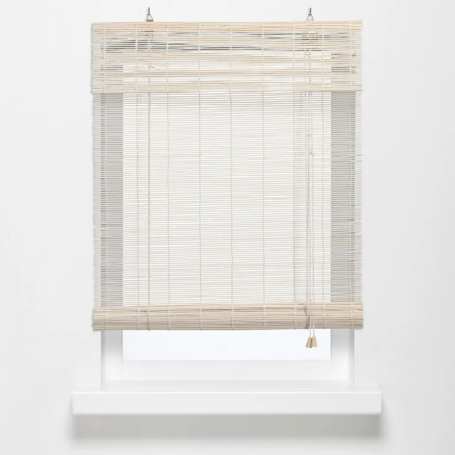 Rolgordijn Bamboe Wit 80x220 cm