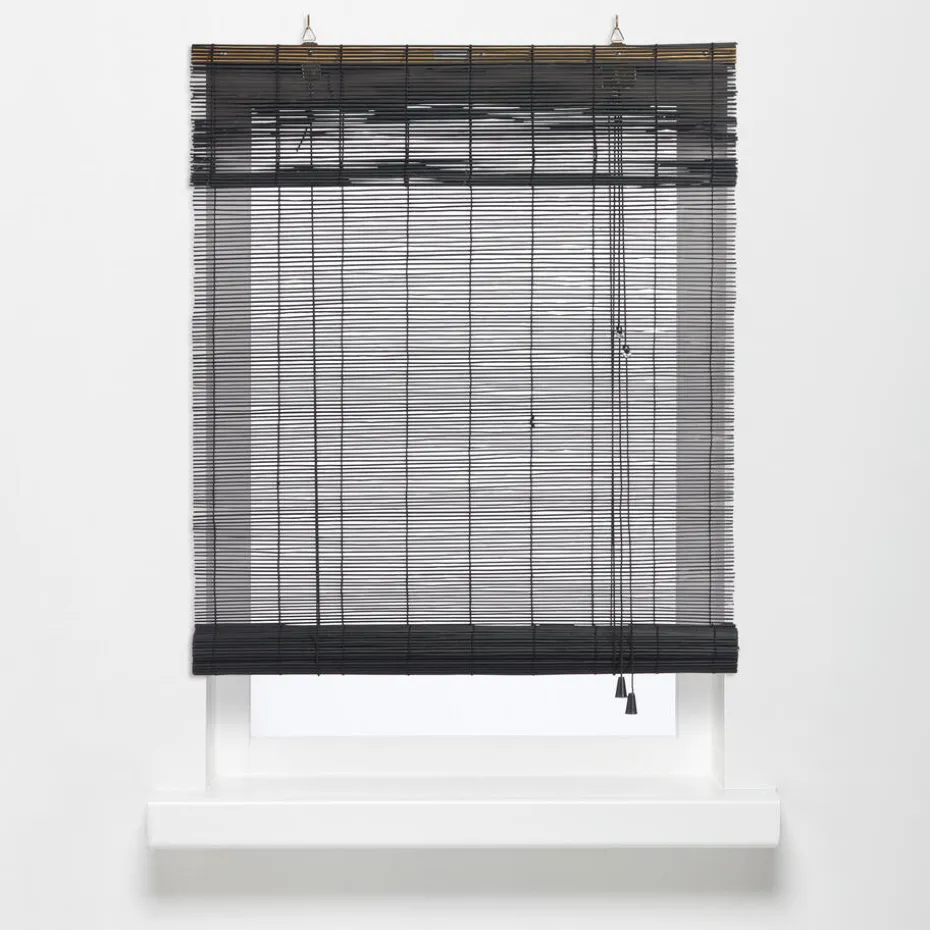 Rolgordijn Bamboe Zwart 150x160 cm